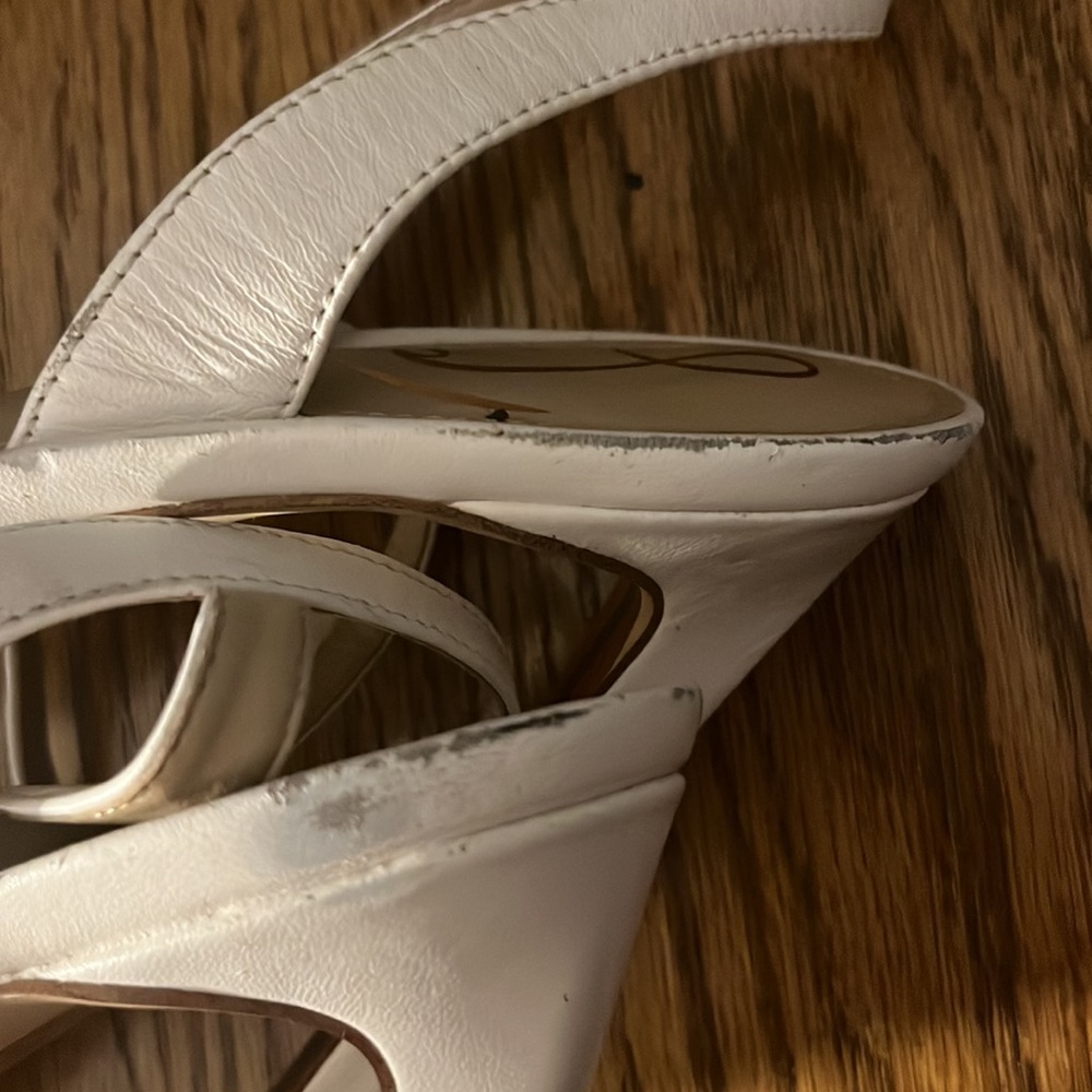 Sam Edelman Jade White Leather Ankle Strap Sandals Size 9 - Picture 10 of 12